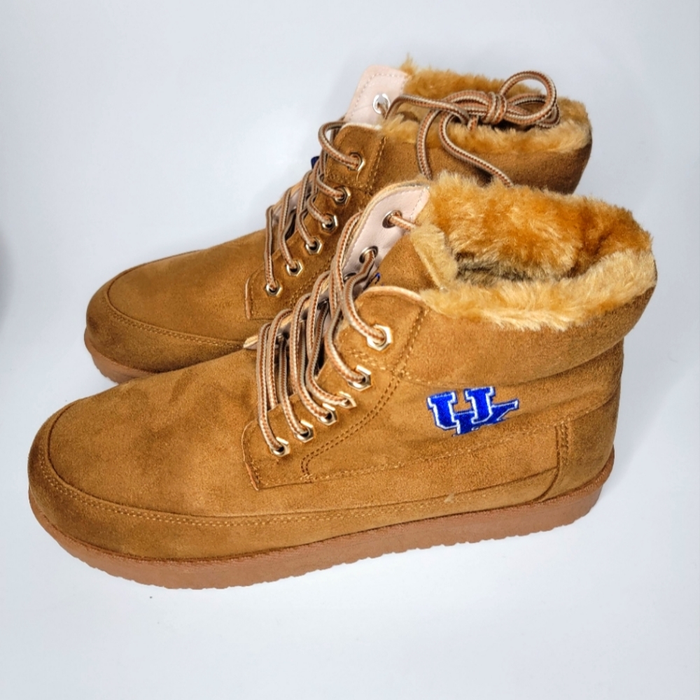 Kentucky Wildcats Foco Basketball Sz Men's 9 Medium Tailgates Brown Shoes Boots